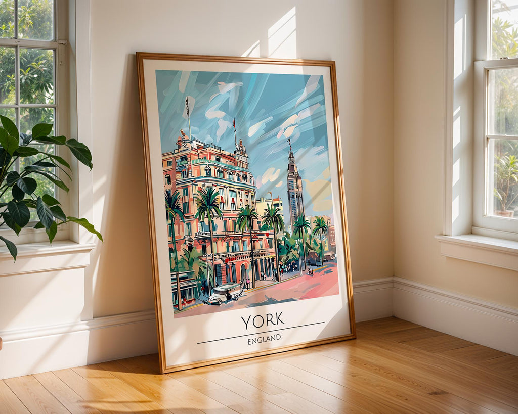 York England Travel Poster | Vintage-Style Cityscape Art Print wall art print, modern home decor, unframed artwork by Nomad & Nest