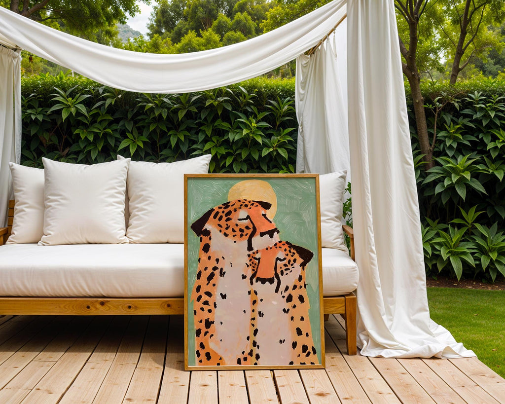Cheetah Couple Art Print | Modern Safari Animal Poster wall art print, modern home decor, unframed artwork by Nomad & Nest