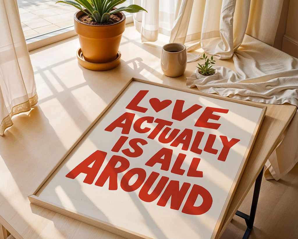 Love Actually Quote Print | Romantic Movie Poster wall art print, modern home decor, unframed artwork by Nomad & Nest