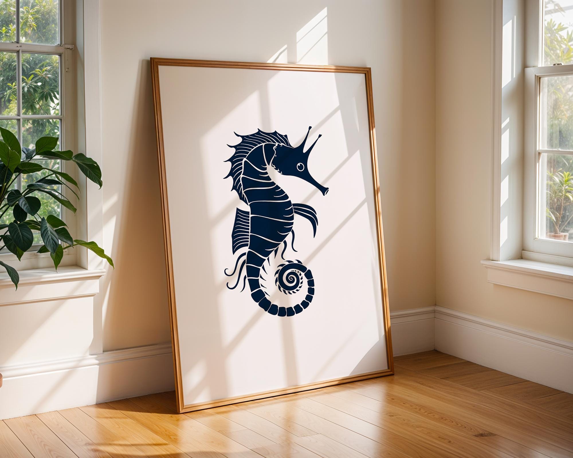 Seahorse Wall Art Print | Modern Marine Decor wall art print, modern home decor, unframed artwork by Nomad & Nest