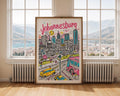 Johannesburg South Africa Art Print | Colorful Travel Poster wall art print, modern home decor, unframed artwork by Nomad & Nest