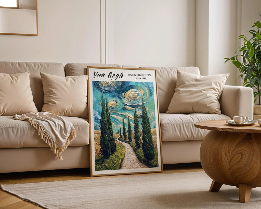 Van Gogh Print | Cypress Trees  | Impressionist Landscape Art wall art print, modern home decor, unframed artwork by Nomad & Nest