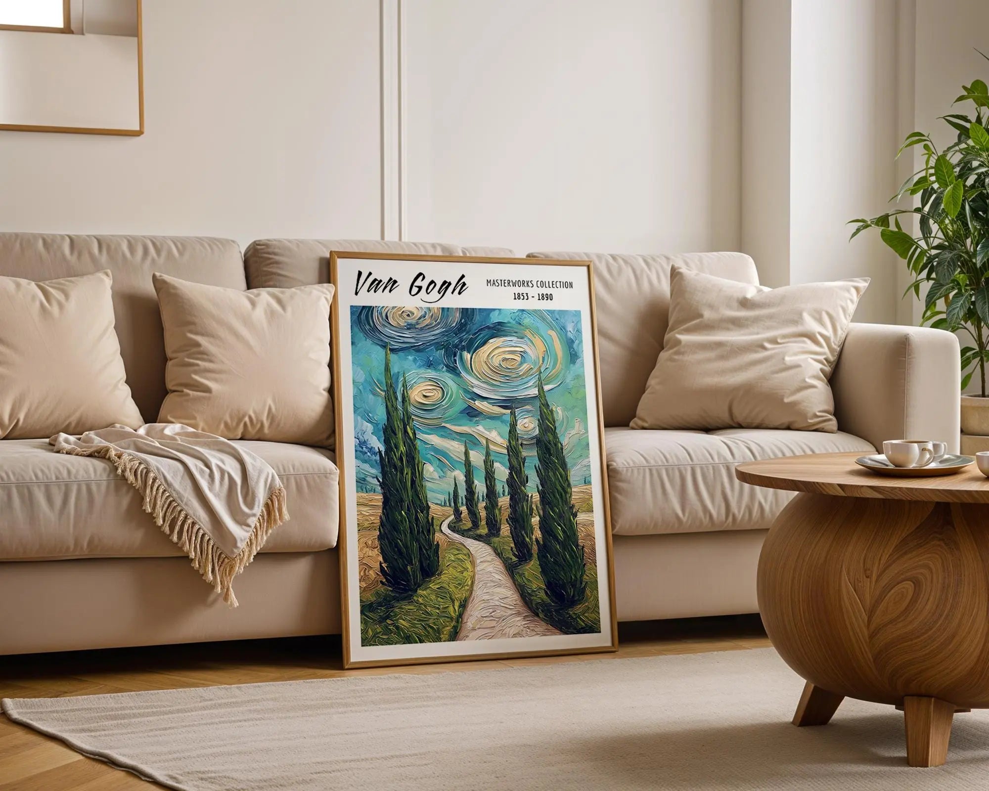 Van Gogh Print | Cypress Trees  | Impressionist Landscape Art wall art print, modern home decor, unframed artwork by Nomad & Nest