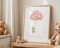 Playroom Ideas | Floating Bear Nursery Wall Art | Dreamy Balloon Baby Print wall art print, modern home decor, unframed artwork by Nomad & Nest