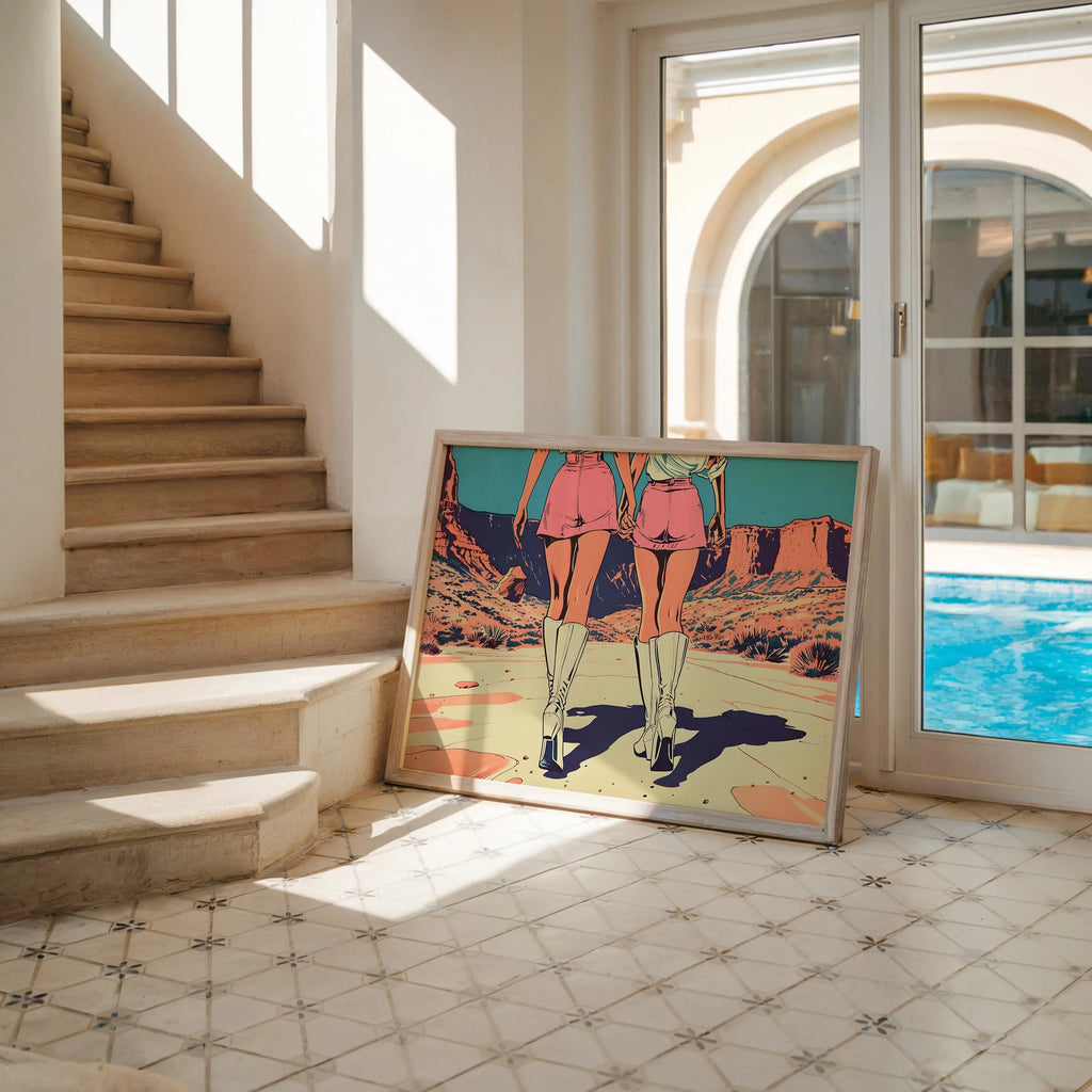 Modern Pop Art | Retro Cowgirl Desert  Print | Western wall art print, modern home decor, unframed artwork by Nomad & Nest
