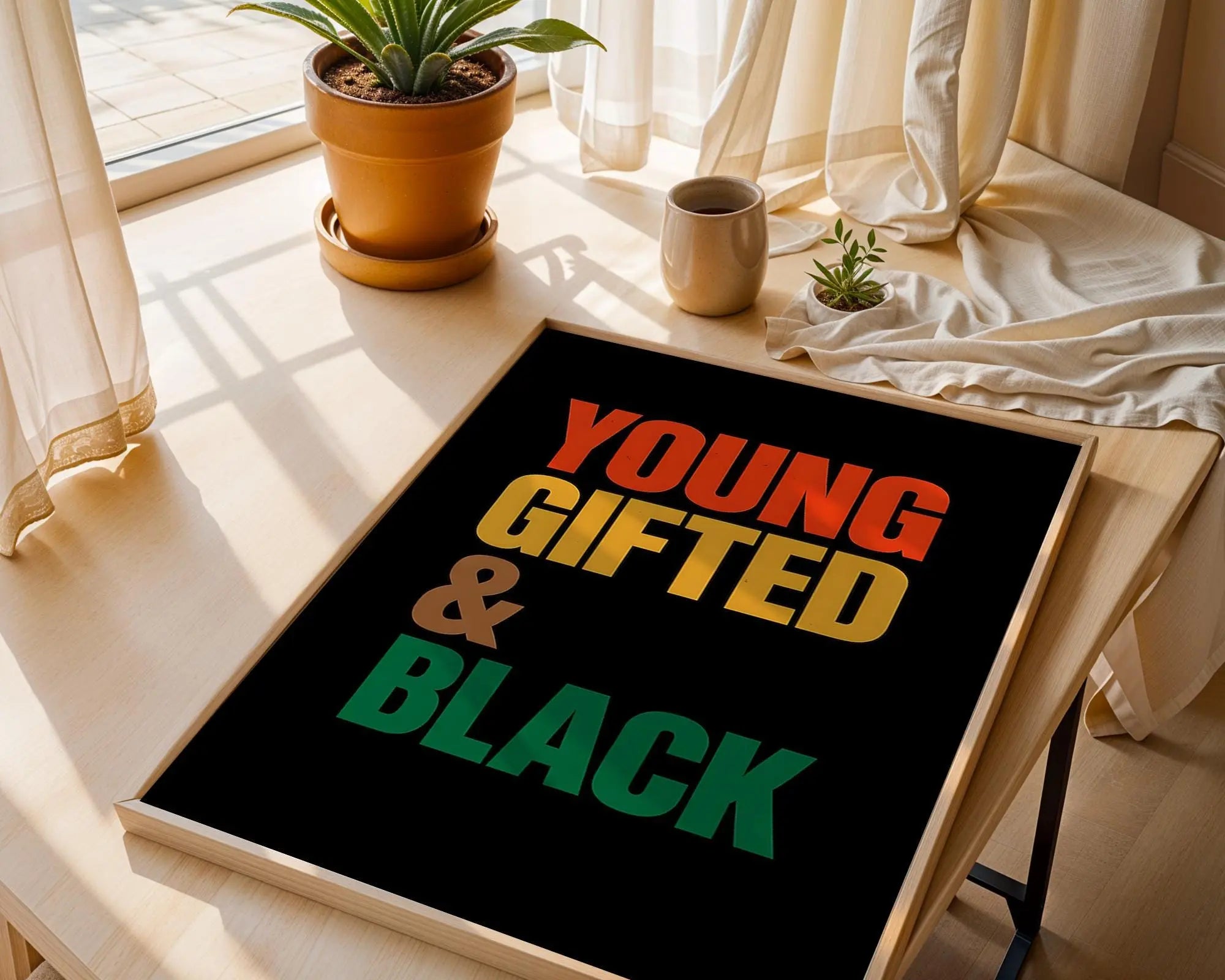 Positive Emotion | Young Gifted And Black Wall Art | Bold Cultural Typography | Empowerment Poster wall art print, modern home decor, unframed artwork by Nomad & Nest