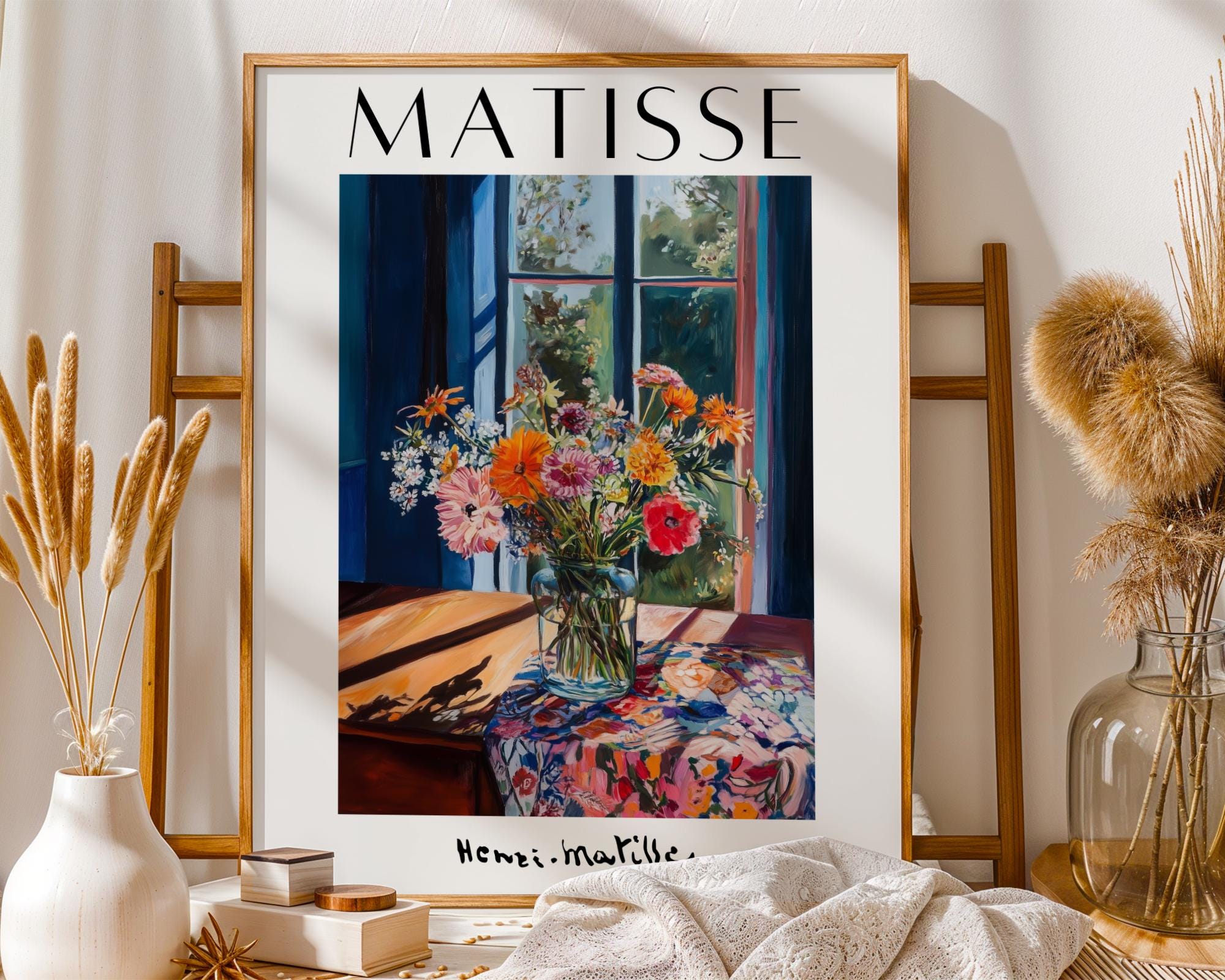 Henri Matisse Print | Inspired Floral Window  | Boho Cottage Art wall art print, modern home decor, unframed artwork by Nomad & Nest