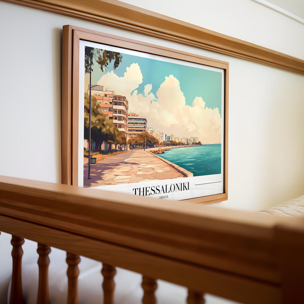 Thessaloniki Greece Travel Poster | Coastal Seaside Art Print wall art print, modern home decor, unframed artwork by Nomad & Nest