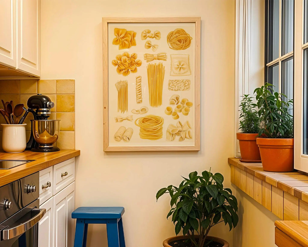 Pasta Shapes Art Print • Italian Kitchen Guide wall art print, modern home decor, unframed artwork by Nomad & Nest