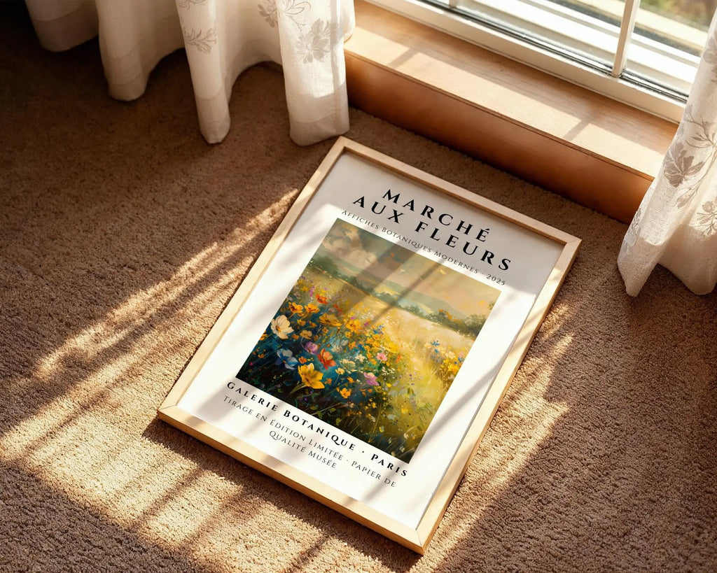Golden Field Floral Print | French Country Cottage Wall Art wall art print, modern home decor, unframed artwork by Nomad & Nest