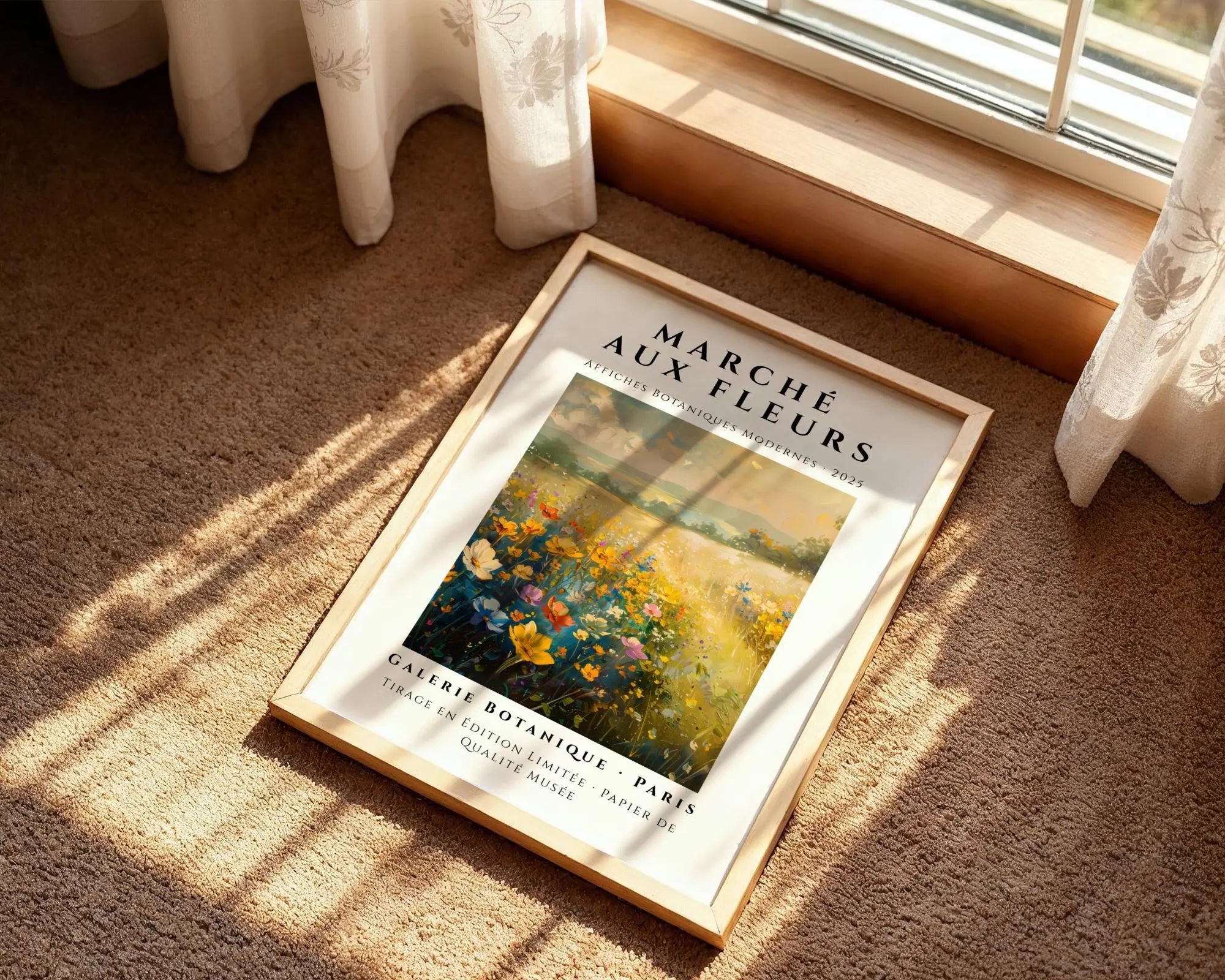 Golden Field Floral Print | French Country Cottage Wall Art wall art print, modern home decor, unframed artwork by Nomad & Nest