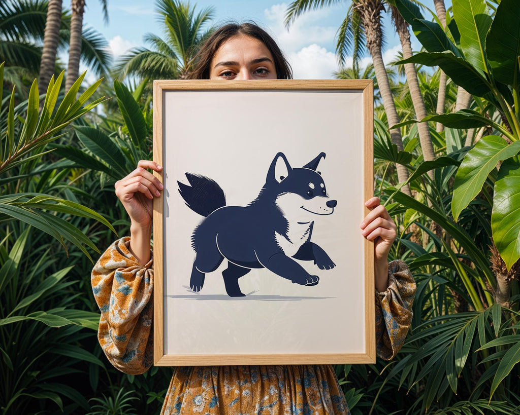 Puppy Wall Art Print, Modern Dog Illustration, Nursery Decor wall art print, modern home decor, unframed artwork by Nomad & Nest