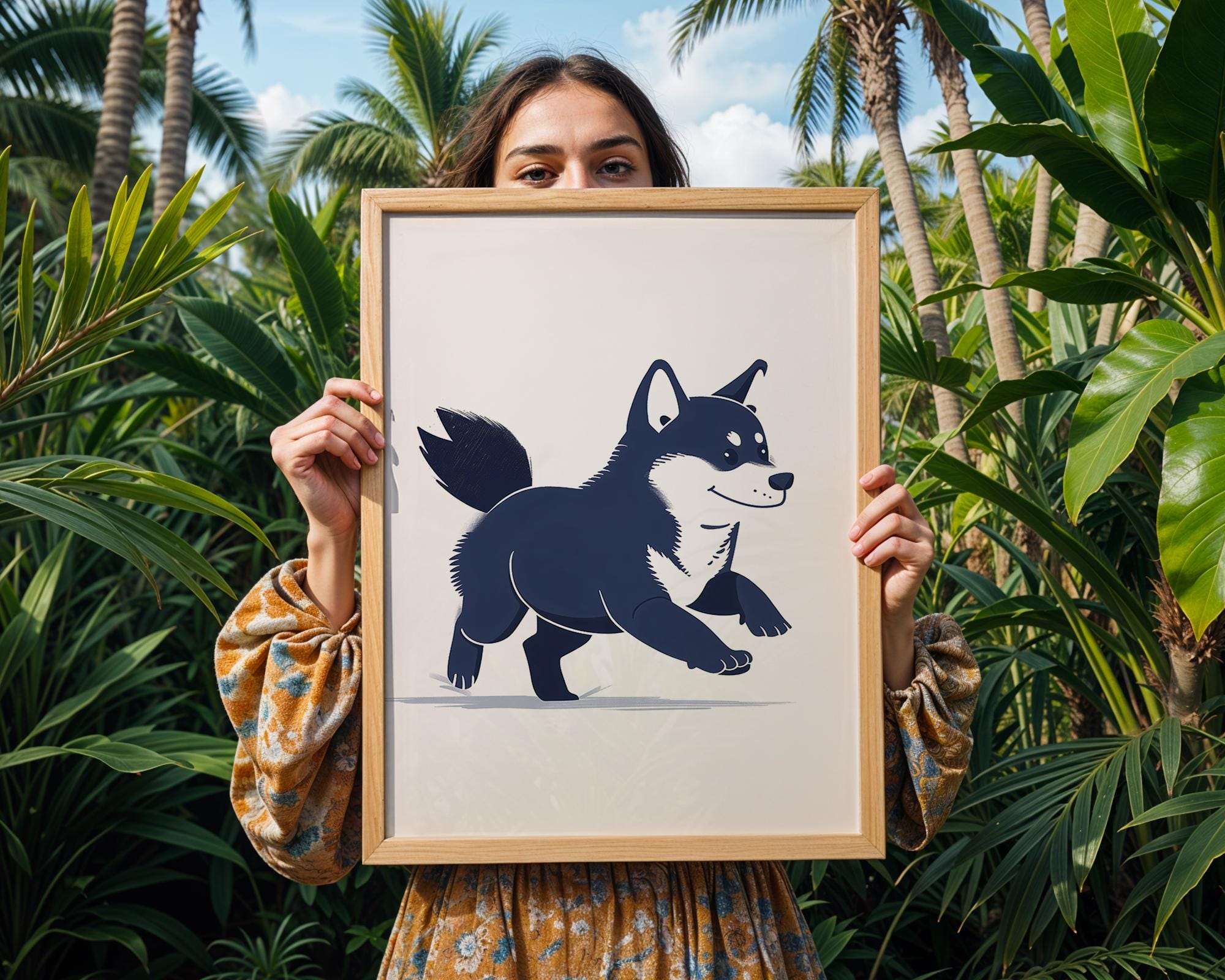 Puppy Wall Art Print, Modern Dog Illustration, Nursery Decor wall art print, modern home decor, unframed artwork by Nomad & Nest