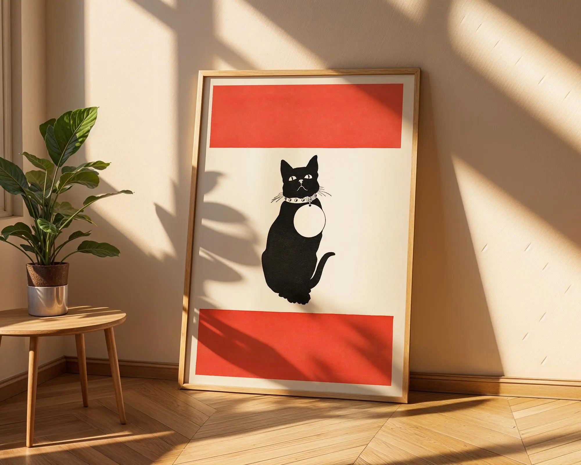 Minimalist Black Cat Art Print | Modern Animal Illustration, Nursery Décor wall art print, modern home decor, unframed artwork by Nomad & Nest