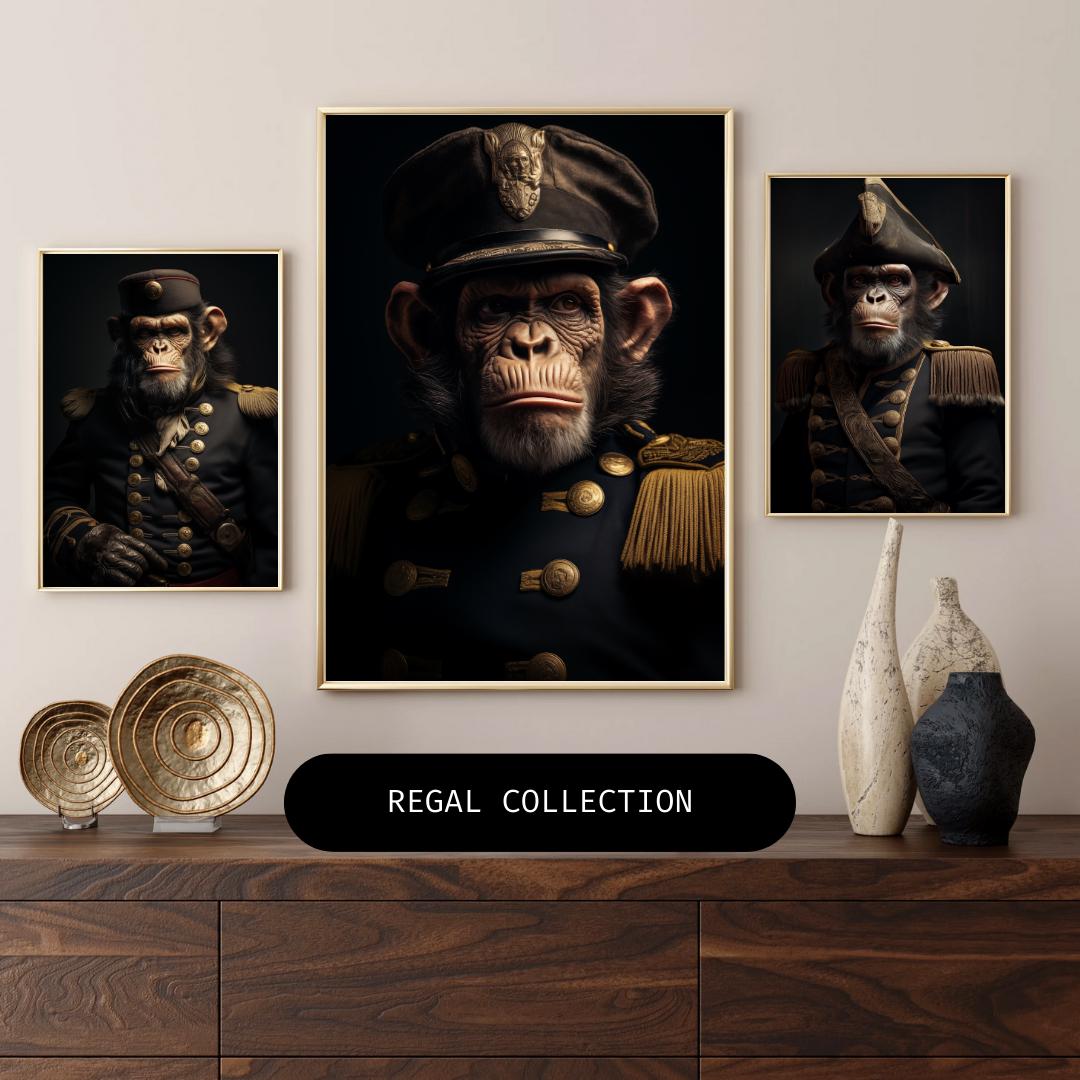 Regal Monkey Portrait Print | Eclectic Animal Wall Art wall art print, modern home decor, unframed artwork by Nomad & Nest