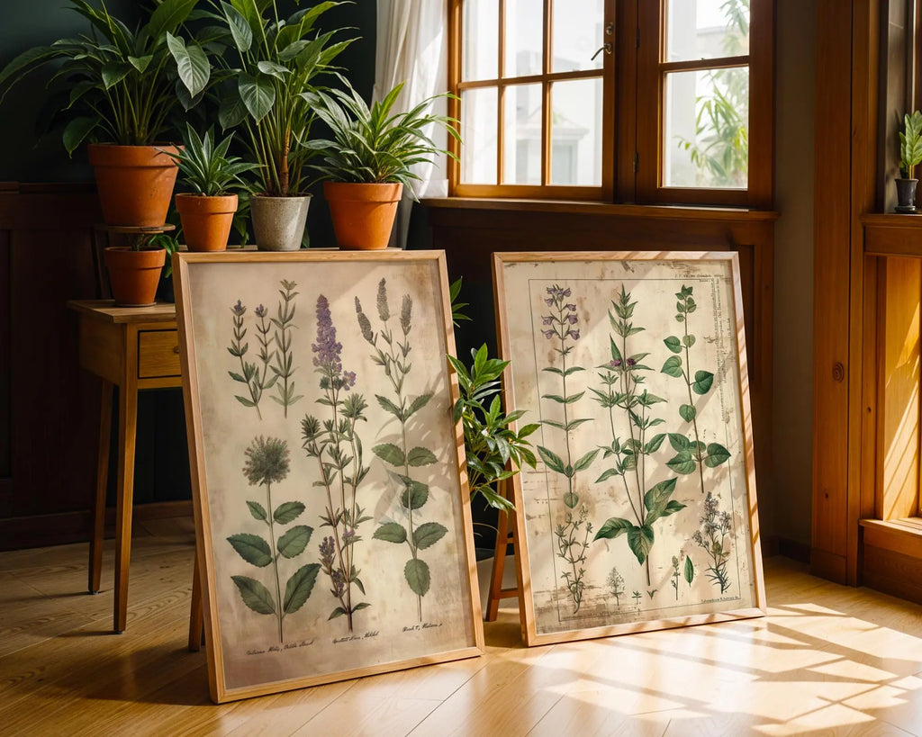 Botanical Herb Prints Set | Vintage Kitchen Wall Art wall art print, modern home decor, unframed artwork by Nomad & Nest