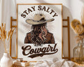 Stay Salty Cowgirl Print – Western Coastal Wall Art wall art print, modern home decor, unframed artwork by Nomad & Nest