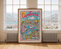 Canberra Australia Poster | Colorful Cityscape Travel Art Print wall art print, modern home decor, unframed artwork by Nomad & Nest