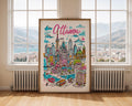 Ottawa Canada Cityscape Print | Colorful Travel Poster wall art print, modern home decor, unframed artwork by Nomad & Nest