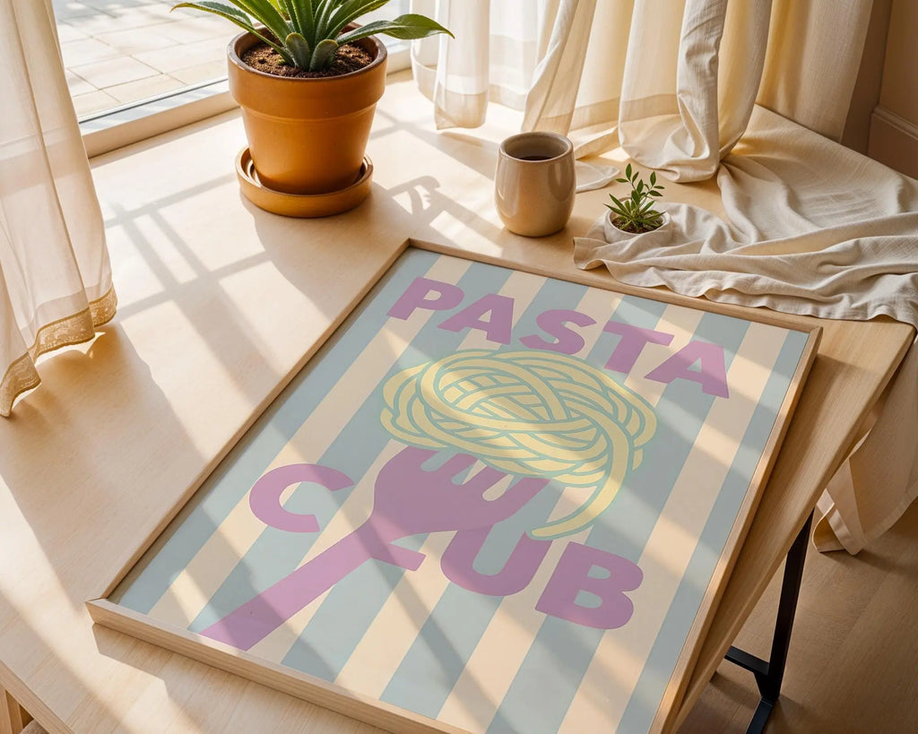 Pasta Club Print | Playful Italian Kitchen Wall Art wall art print, modern home decor, unframed artwork by Nomad & Nest