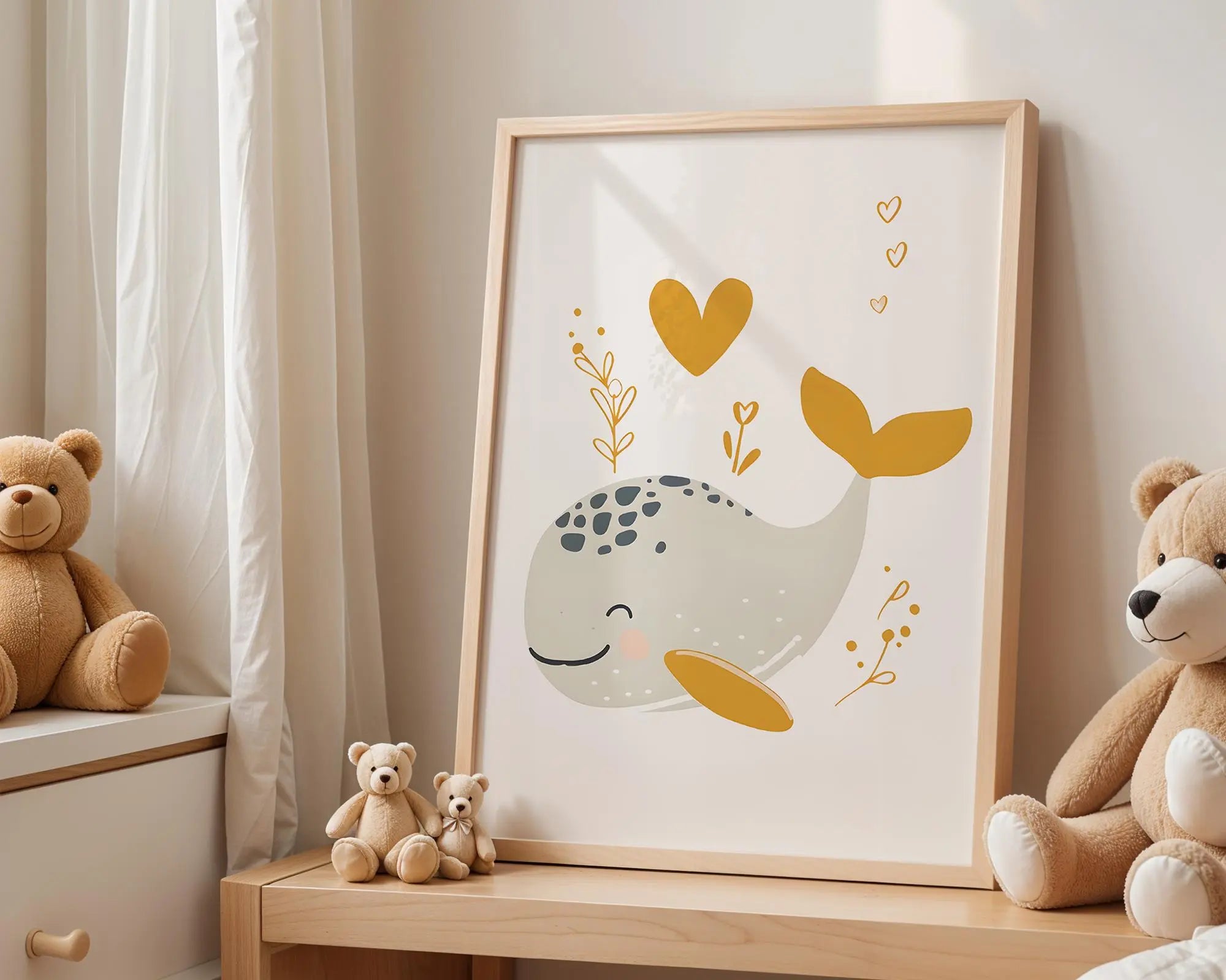 Playroom Ideas | Whale Nursery Print | Minimal Ocean Animal Wall Art wall art print, modern home decor, unframed artwork by Nomad & Nest
