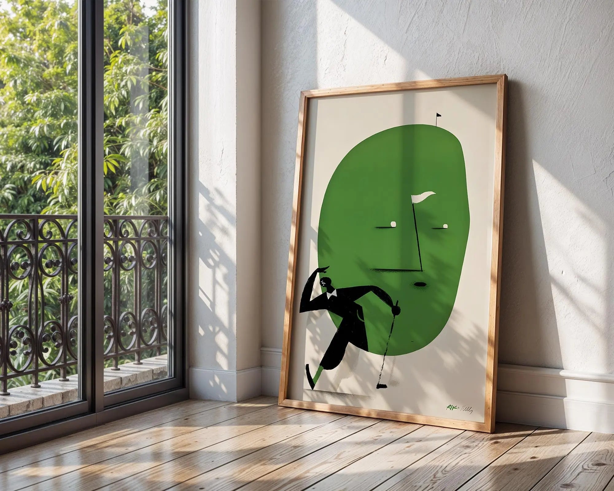 Modern Golf Art Print | Abstract Golfer Illustration wall art print, modern home decor, unframed artwork by Nomad & Nest