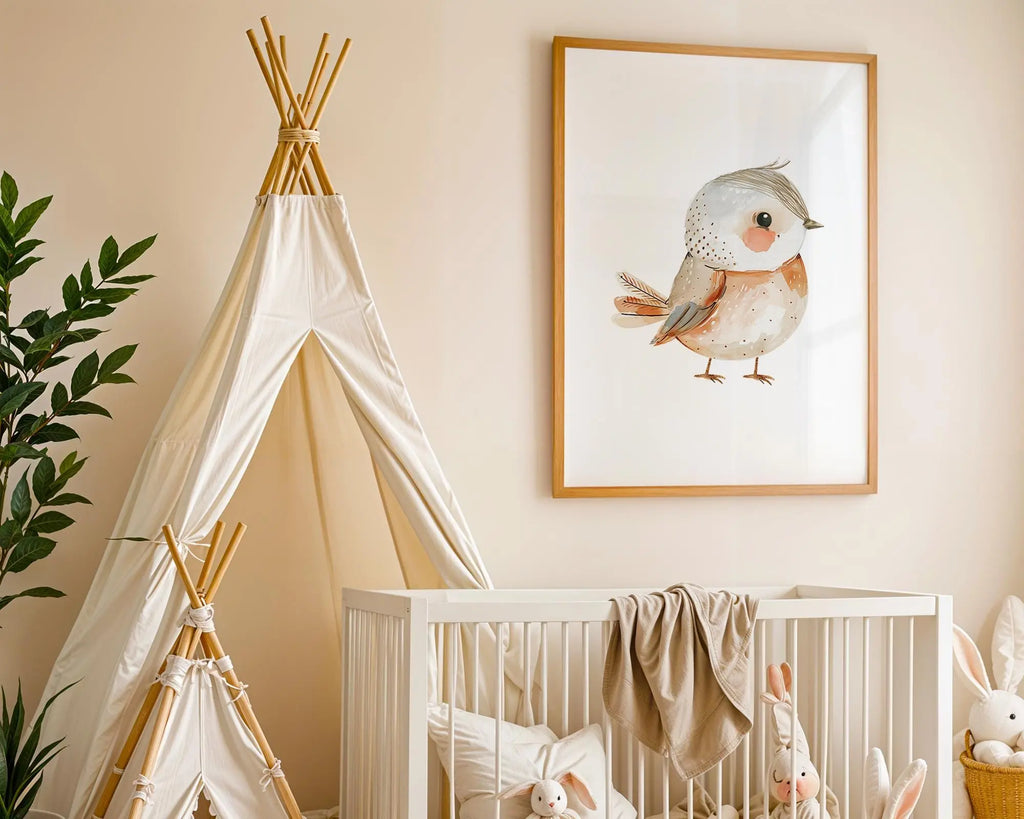 Playroom Ideas | Little Bird Nursery Wall Art | Nature Animal Baby Decor wall art print, modern home decor, unframed artwork by Nomad & Nest