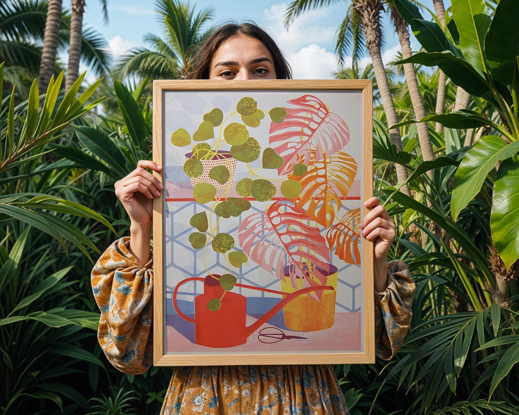 Botanical Still Life Art Print | Vibrant Tropical Plant Poster wall art print, modern home decor, unframed artwork by Nomad & Nest