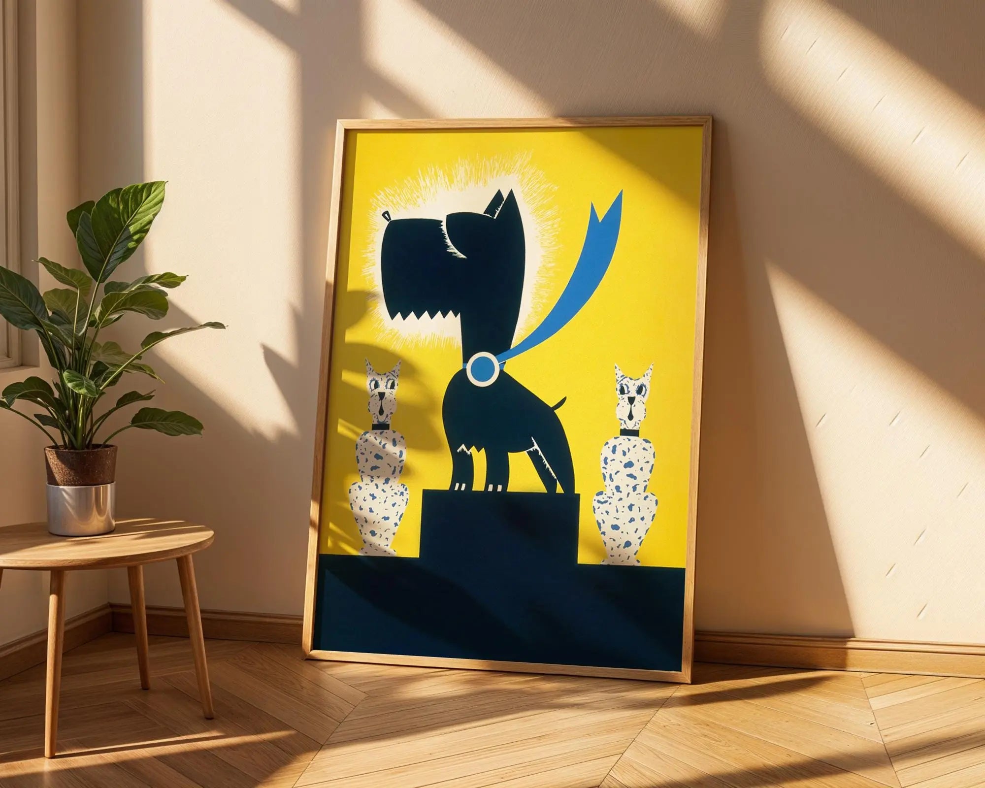 Retro Dog Wall Art Print | Scandinavian Nursery Illustration wall art print, modern home decor, unframed artwork by Nomad & Nest