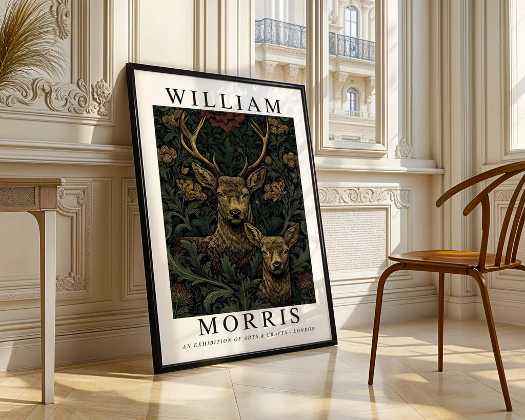 William Morris Print Deer  | Vintage Arts & Crafts Wildlife Poster wall art print, modern home decor, unframed artwork by Nomad & Nest